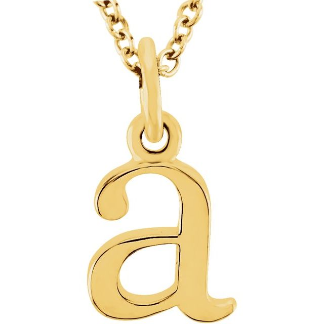 Lowercase Initial Necklace in 14K Gold with Multiple Sizes