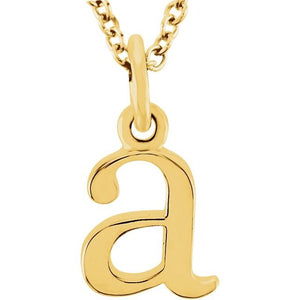 Lowercase Initial Necklace in 14K Gold with Multiple Sizes