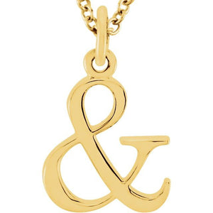 Lowercase Initial Necklace in 14K Gold with Multiple Sizes