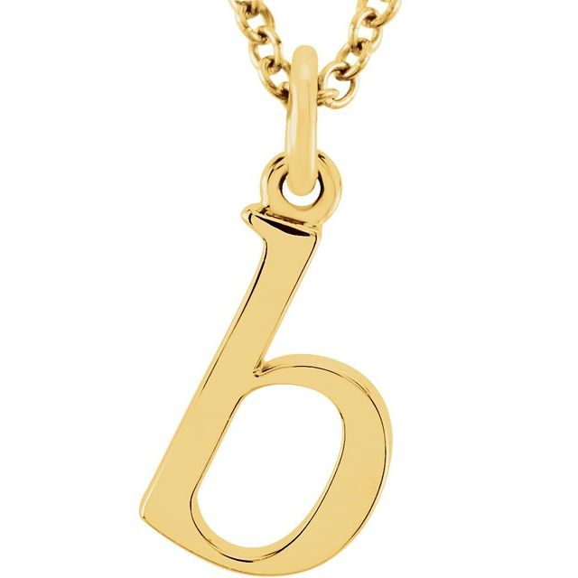 Lowercase Initial Necklace in 14K Gold with Multiple Sizes