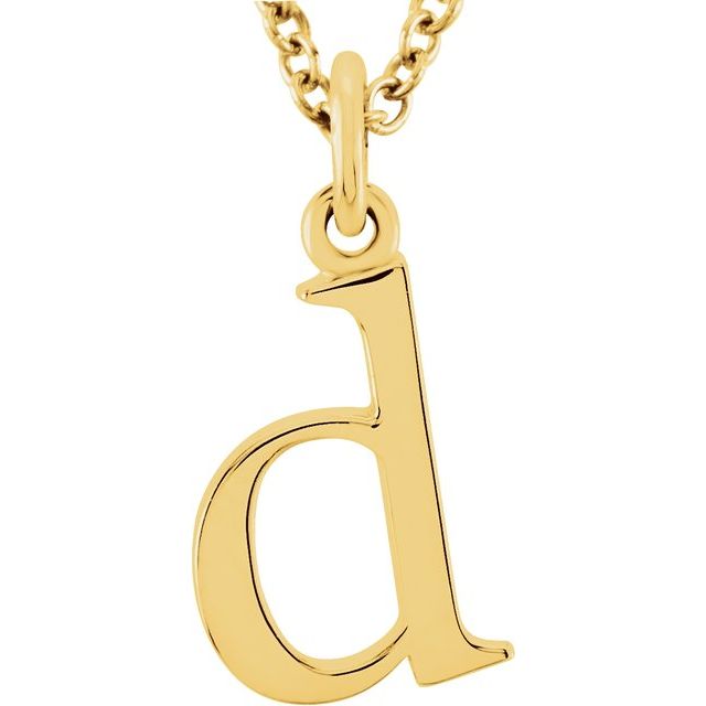 Lowercase Initial Necklace in 14K Gold with Multiple Sizes