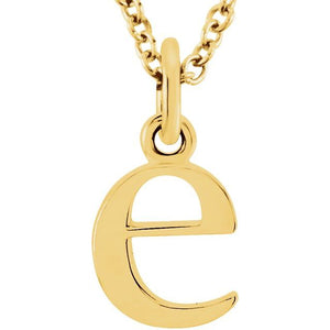 14K Gold Lowercase Initial Pendant