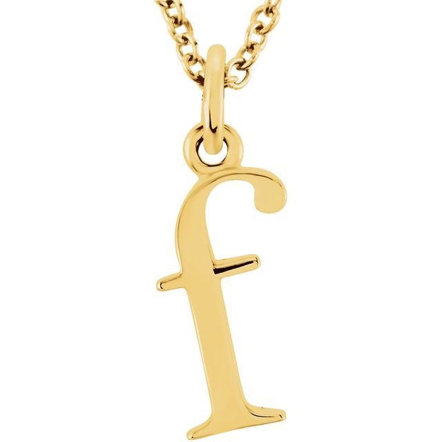 Lowercase Initial Necklace in 14K Gold with Multiple Sizes