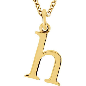 Lowercase Initial Necklace in 14K Gold with Multiple Sizes