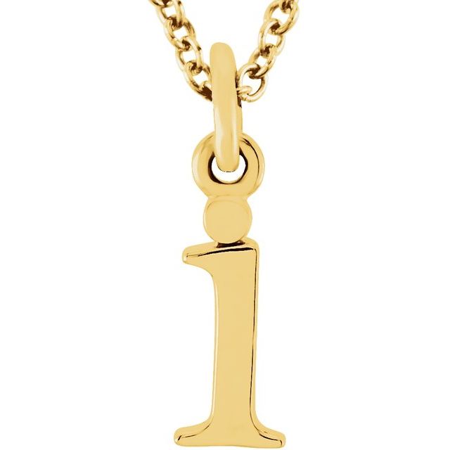 Lowercase Initial Necklace in 14K Gold with Multiple Sizes