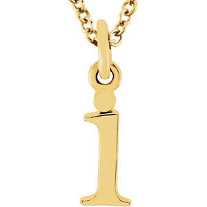 Lowercase Initial Necklace in 14K Gold with Multiple Sizes