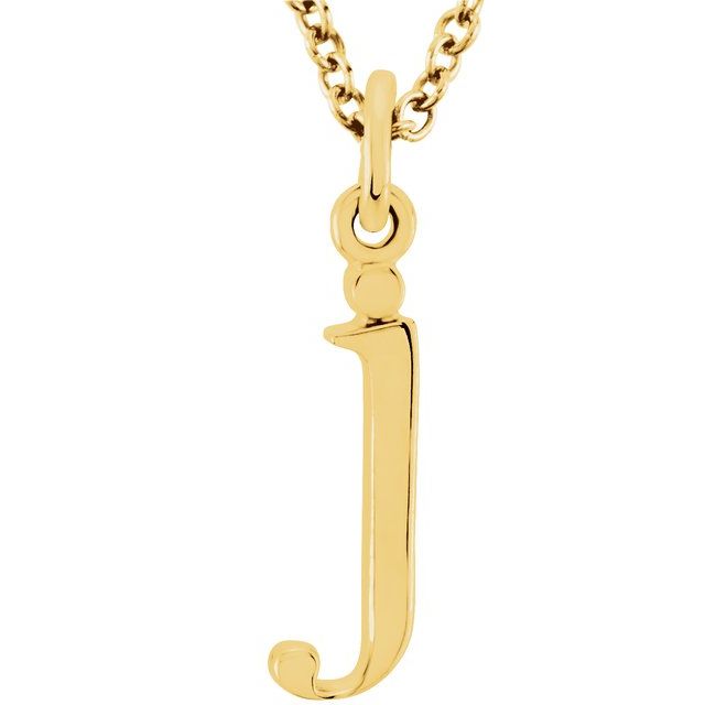 Lowercase Initial Necklace in 14K Gold with Multiple Sizes