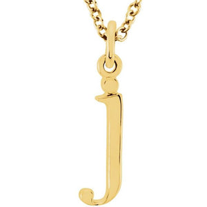 Lowercase Initial Necklace in 14K Gold with Multiple Sizes