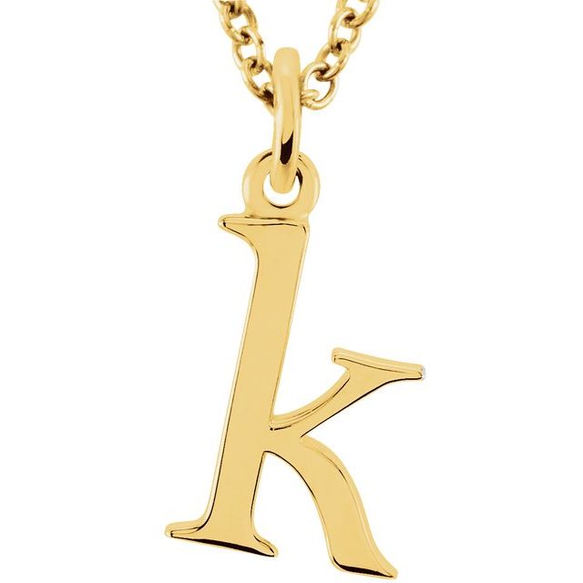 Lowercase Initial Necklace in 14K Gold with Multiple Sizes