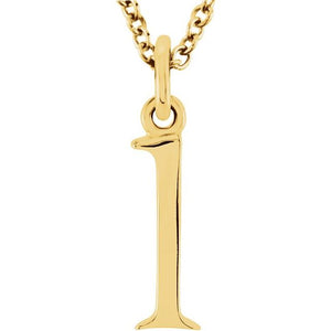 Lowercase Initial Necklace in 14K Gold with Multiple Sizes