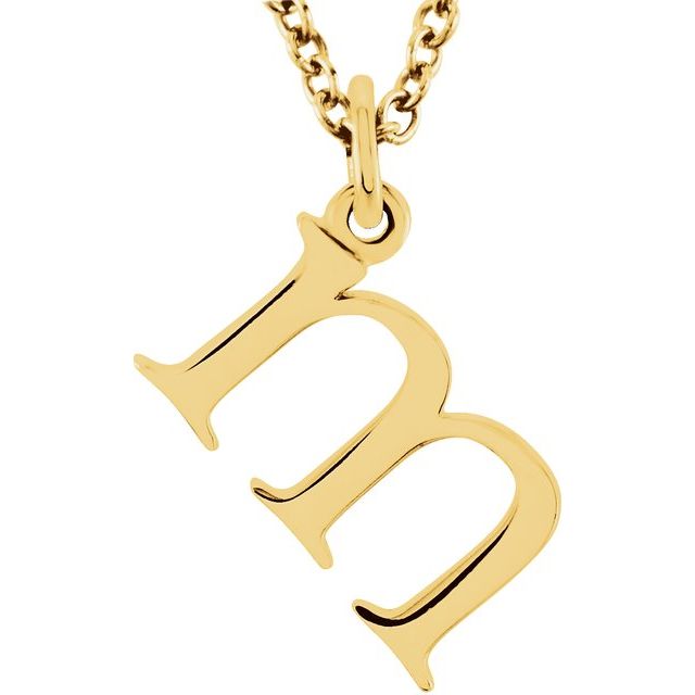 Lowercase Initial Necklace in 14K Gold with Multiple Sizes