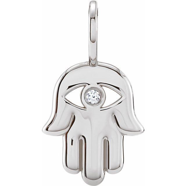14K Gold Hamsa Hand Charm Pendant