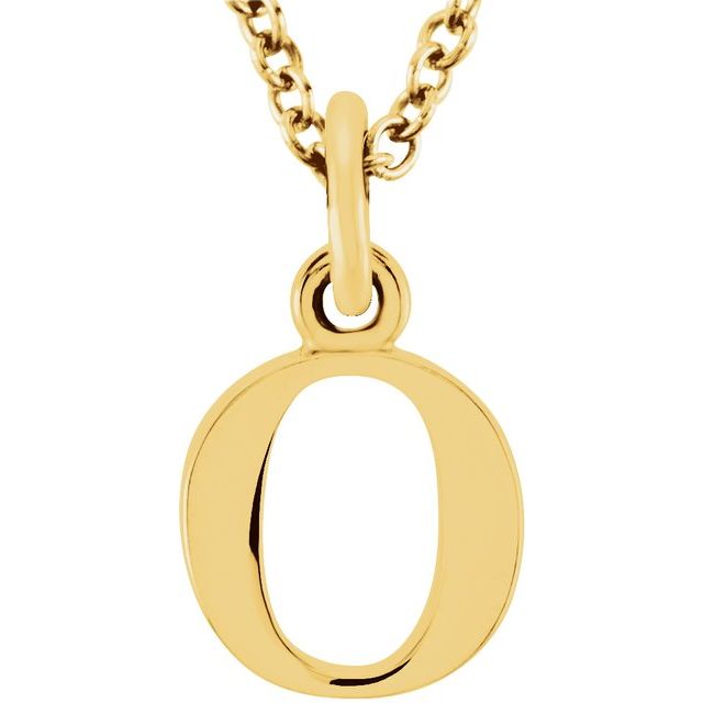 Lowercase Initial Necklace in 14K Gold with Multiple Sizes