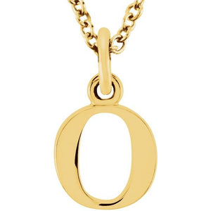 Lowercase Initial Necklace in 14K Gold with Multiple Sizes