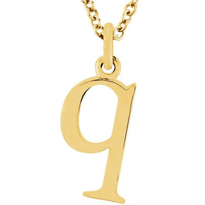 Lowercase Initial Necklace in 14K Gold with Multiple Sizes
