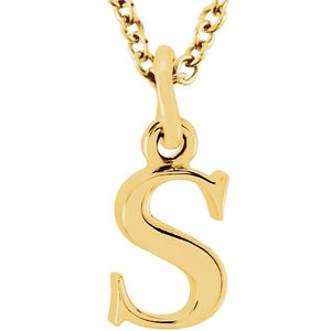 Lowercase Initial Necklace in 14K Gold with Multiple Sizes