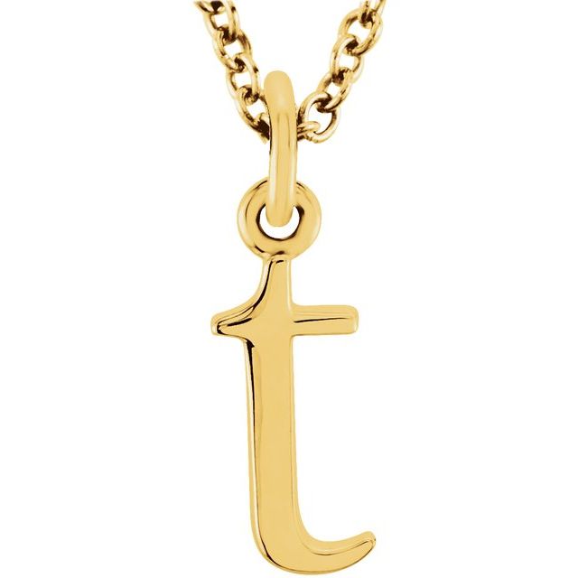Lowercase Initial Necklace in 14K Gold with Multiple Sizes