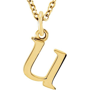 Lowercase Initial Necklace in 14K Gold with Multiple Sizes