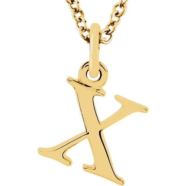 Lowercase Initial Necklace in 14K Gold with Multiple Sizes