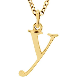 Lowercase Initial Necklace in 14K Gold with Multiple Sizes
