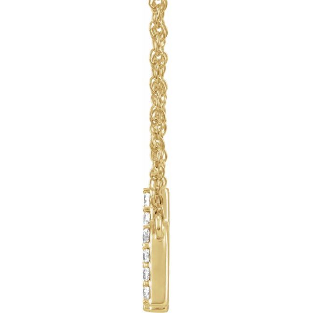 14K Yellow Gold, 16" Lowercase Initial A Necklace with 1/8 CTW Diamonds