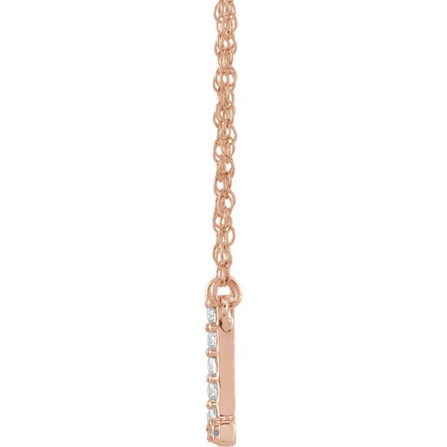 14K Yellow Gold, 16" Lowercase Initial A Necklace with 1/8 CTW Diamonds