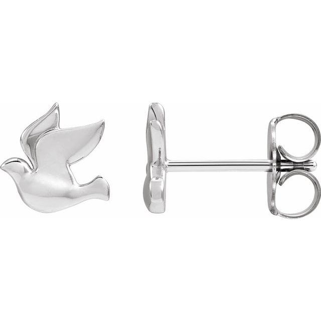 Platinum Dove Motif Right Earring - Elegant Luxury Design