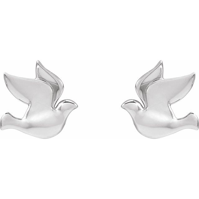 Platinum Dove Motif Right Earring - Elegant Luxury Design