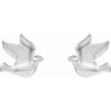 Platinum Dove Motif Right Earring - Elegant Luxury Design