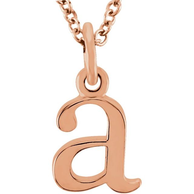 Lowercase Initial Necklace in 14K Gold with Multiple Sizes