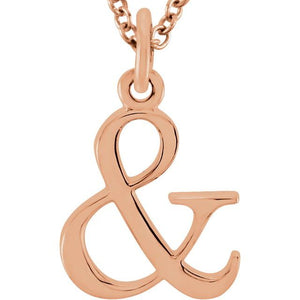 Lowercase Initial Necklace in 14K Gold with Multiple Sizes