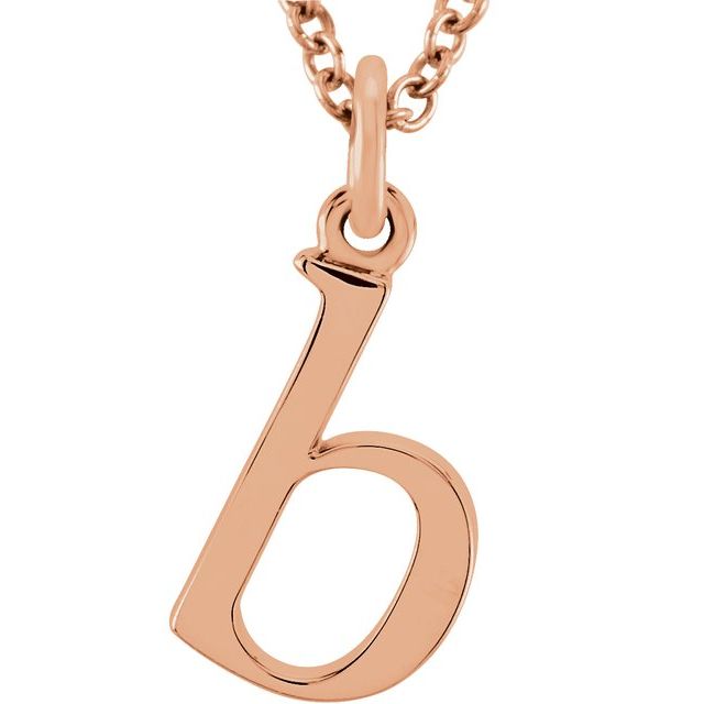 Lowercase Initial Necklace in 14K Gold with Multiple Sizes