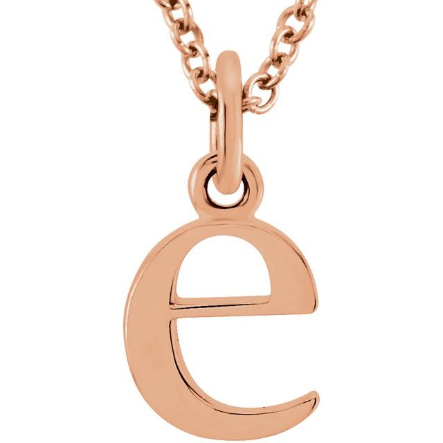 Lowercase Initial Necklace in 14K Gold with Multiple Sizes