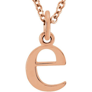 Lowercase Initial Necklace in 14K Gold with Multiple Sizes