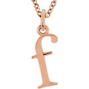 Lowercase Initial Necklace in 14K Gold with Multiple Sizes
