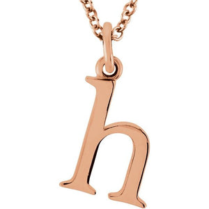 Lowercase Initial Necklace in 14K Gold with Multiple Sizes