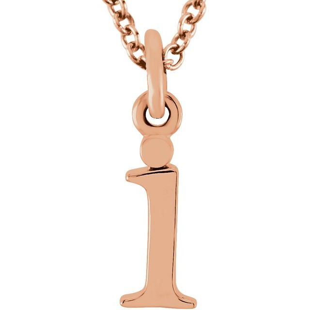 Lowercase Initial Necklace in 14K Gold with Multiple Sizes