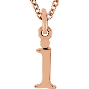 Lowercase Initial Necklace in 14K Gold with Multiple Sizes