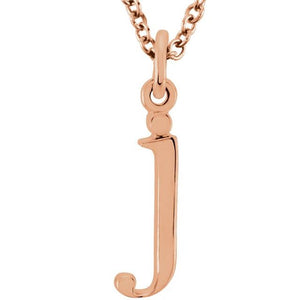 Lowercase Initial Necklace in 14K Gold with Multiple Sizes