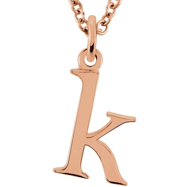 Lowercase Initial Necklace in 14K Gold with Multiple Sizes