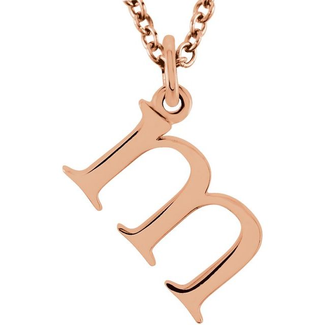 Lowercase Initial Necklace in 14K Gold with Multiple Sizes