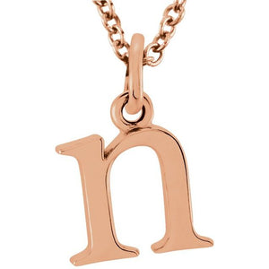 Lowercase Initial Necklace in 14K Gold with Multiple Sizes