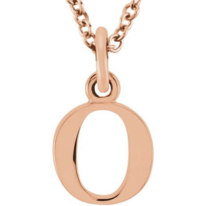 Lowercase Initial Necklace in 14K Gold with Multiple Sizes