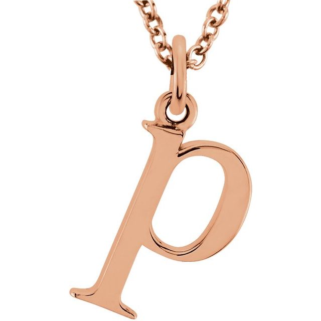 Lowercase Initial Necklace in 14K Gold with Multiple Sizes