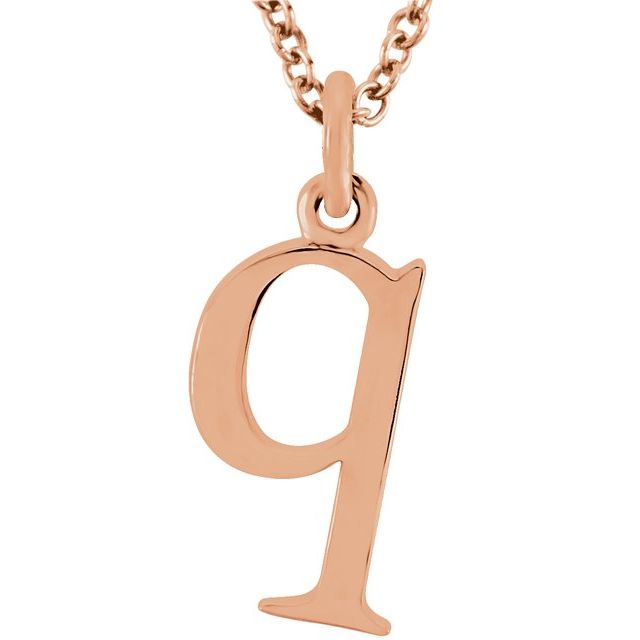 Lowercase Initial Necklace in 14K Gold with Multiple Sizes