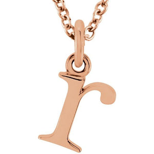 Lowercase Initial Necklace in 14K Gold with Multiple Sizes