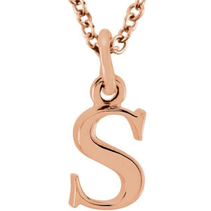 Lowercase Initial Necklace in 14K Gold with Multiple Sizes