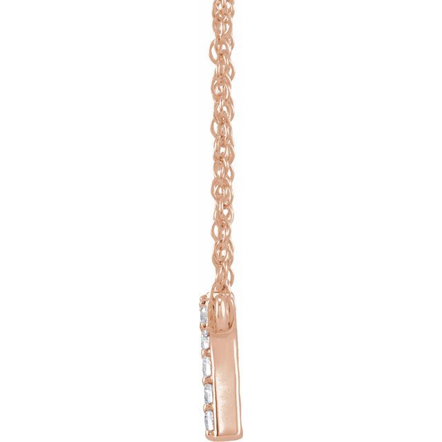 14K Yellow Gold, 16" Lowercase Initial A Necklace with 1/8 CTW Diamonds