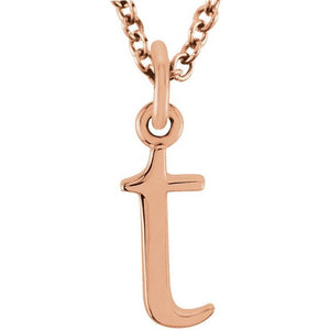 Lowercase Initial Necklace in 14K Gold with Multiple Sizes