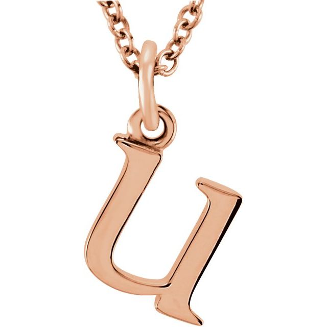Lowercase Initial Necklace in 14K Gold with Multiple Sizes